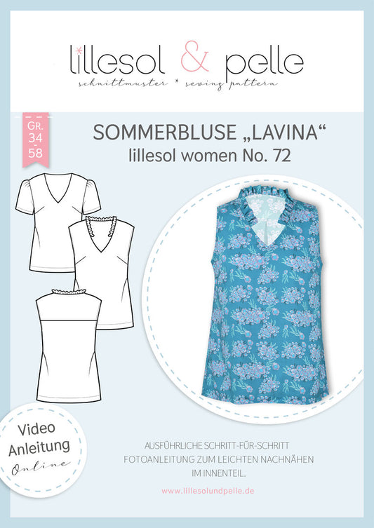 Papierschnittmuster lillesol women No.72 Sommerbluse "Lavina"