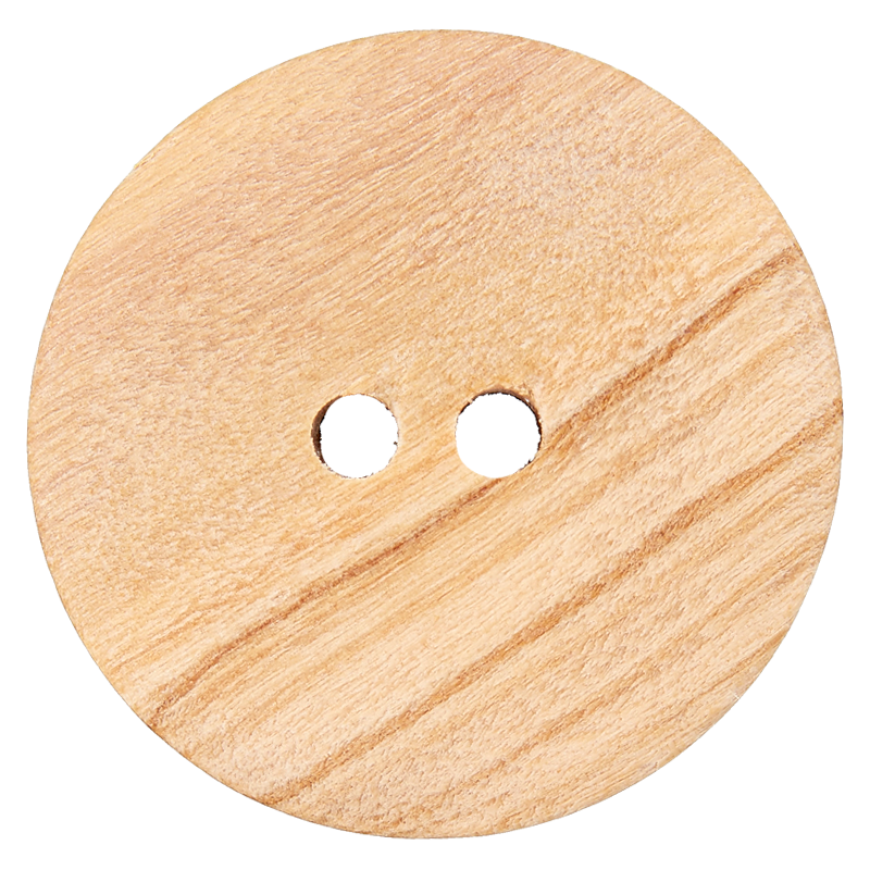 Holzknopf 2-Loch, 18mm, beige