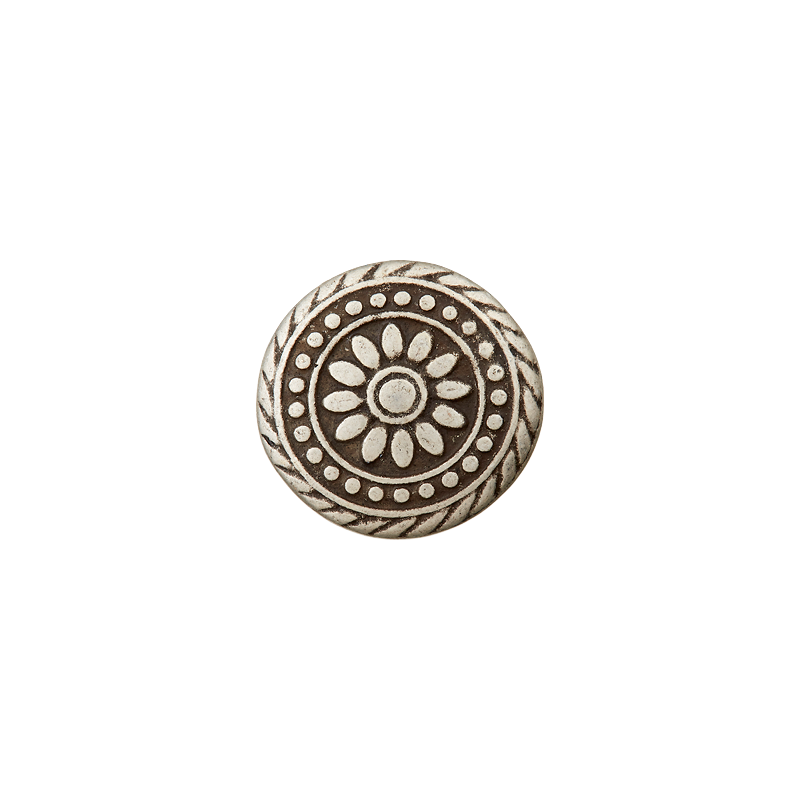 Metallknopf Öse, 15mm, altsilber