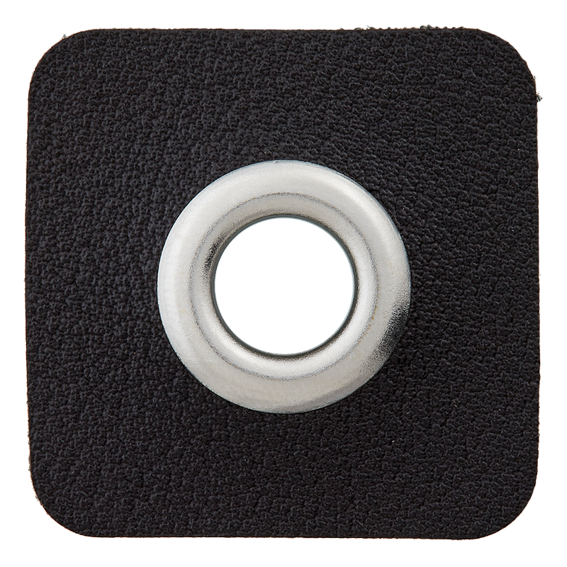 Lederimitat Ösenpatch/Durchlass 8mm, schwarz