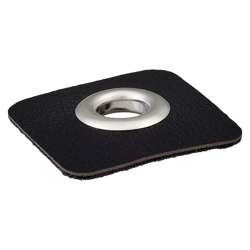Lederimitat Ösenpatch/Durchlass 8mm, schwarz