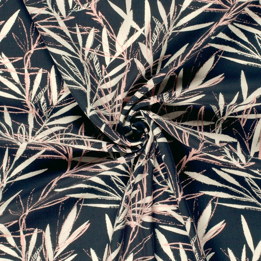 Viskose "Blätter" Marine