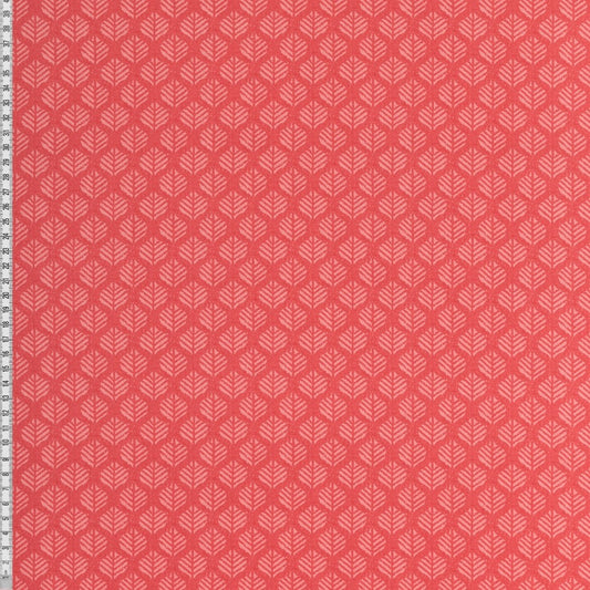 Baumwolle, Webware, Blätter, koralle