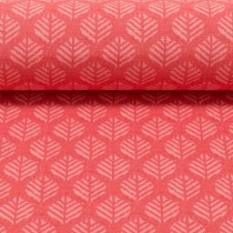 Baumwolle, Webware, Blätter, koralle