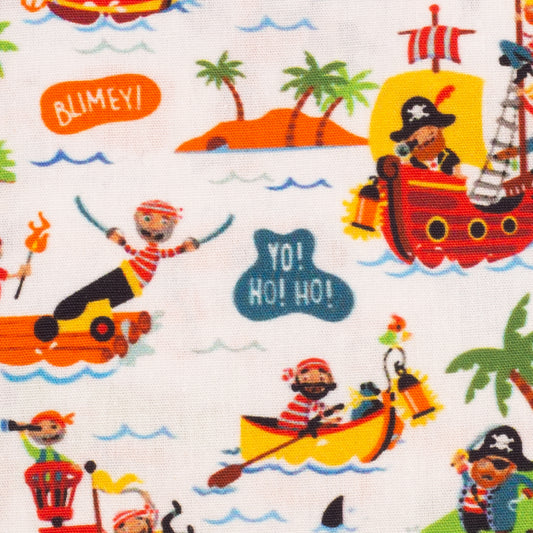 Baumwolle, Webware, Piraten, weiß