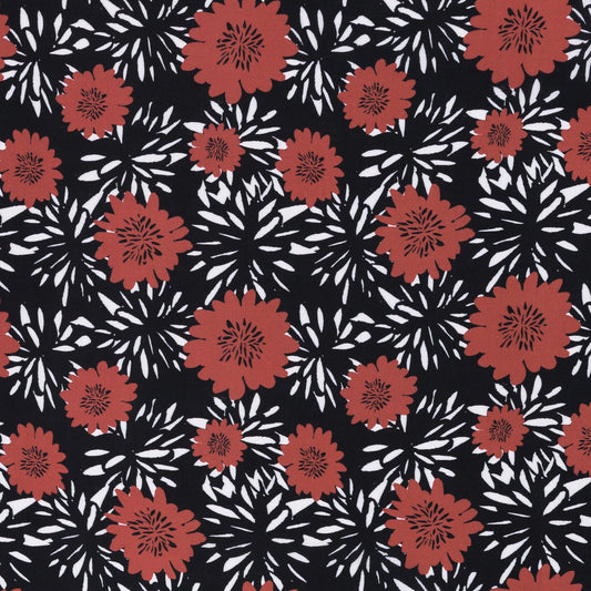 Viskosedruck terracotta/schwarz