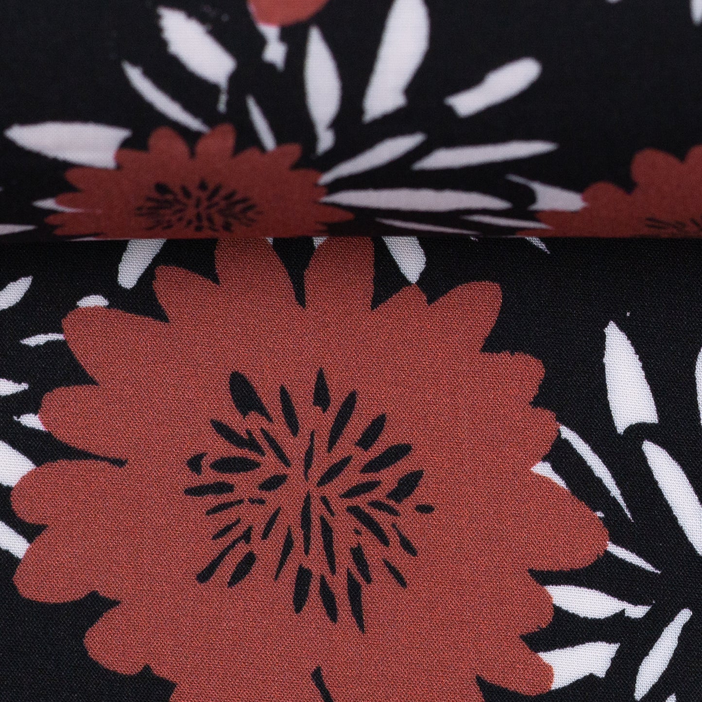 Viskosedruck terracotta/schwarz