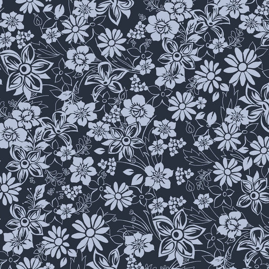 Soft Sweat angeraut, "Blumen " navy