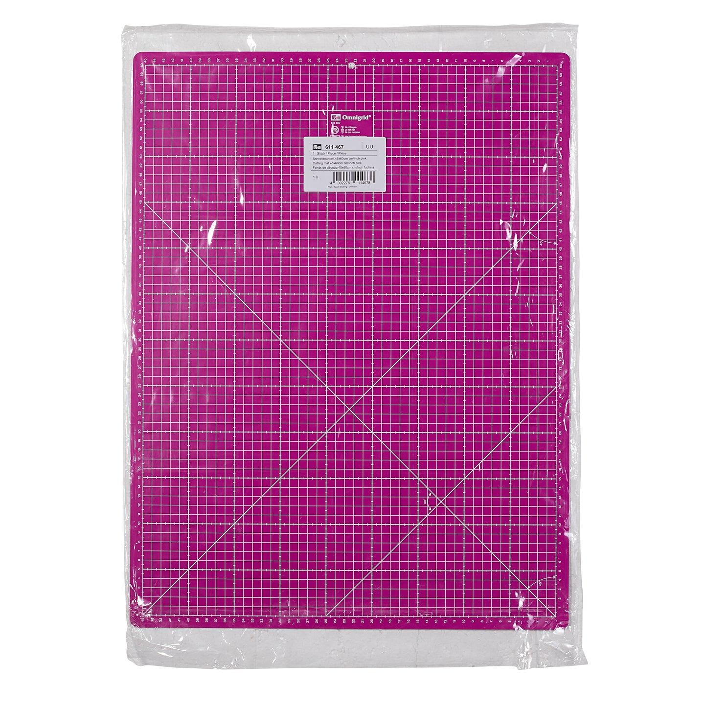 Schneideunterlage cm/inch-Einteilung, 45x60cm, pink