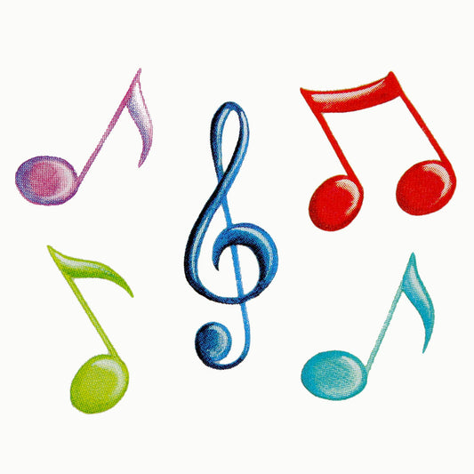 Bügelmotive-Set Noten bunt