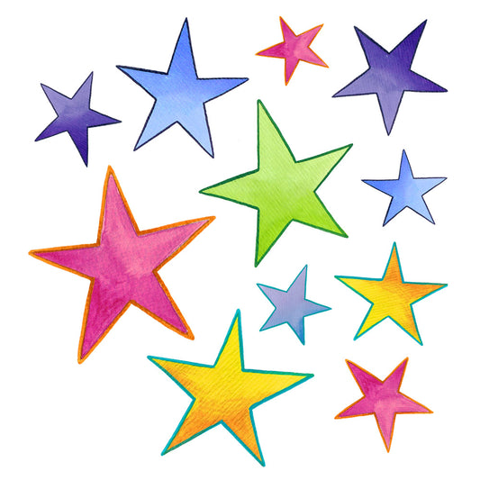 Bügelbilder-Set Sterne bunt