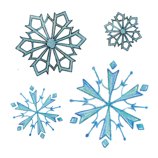 Bügelmotive-Set Eiskristalle