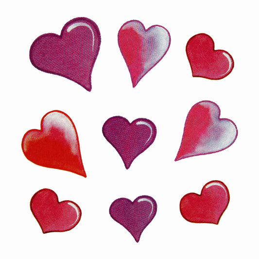 Bügelmotive-Set 9x Herzen