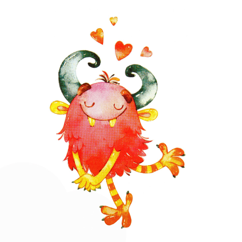Bügelmotiv Monster Herzen
