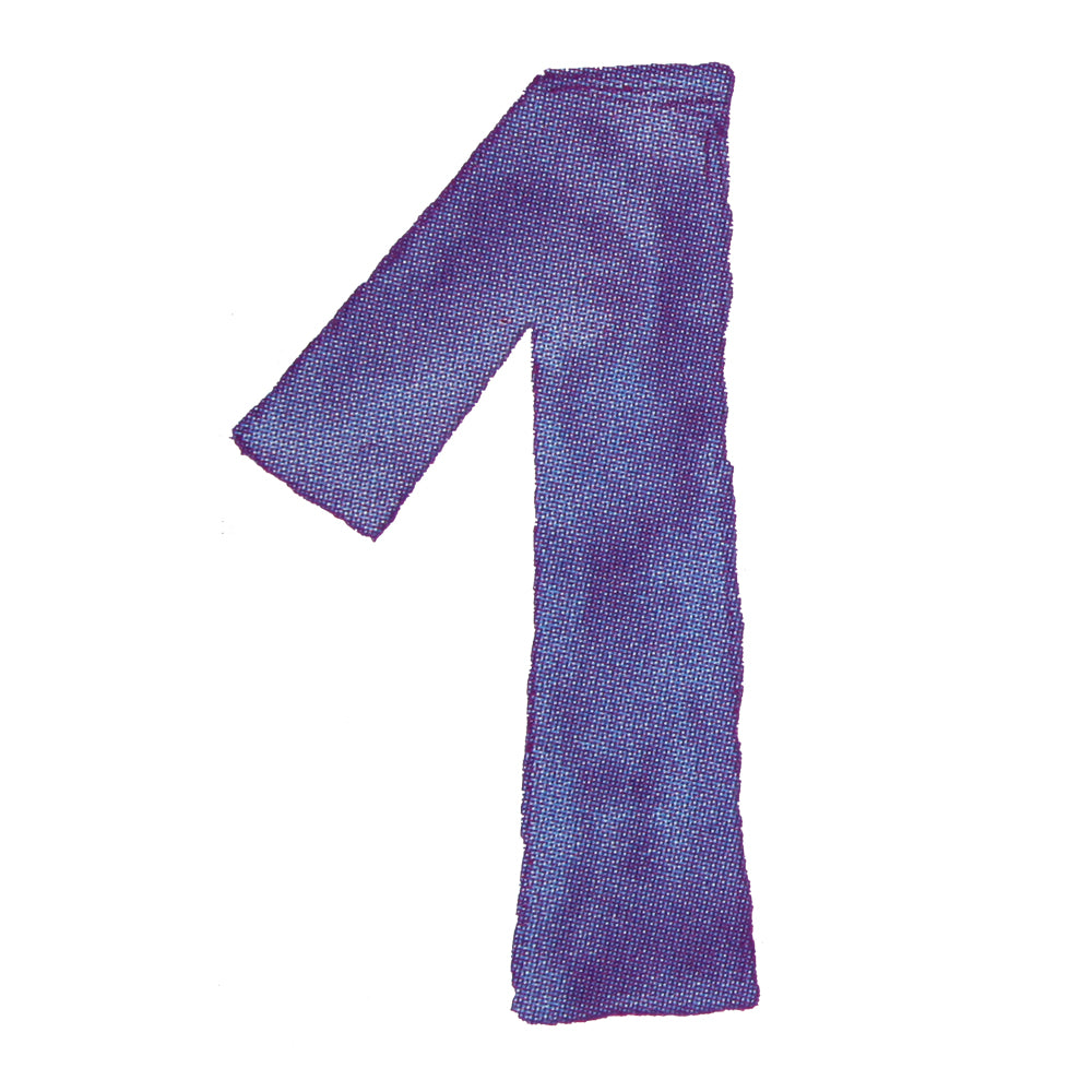 Bügelmotiv Zahl “1” lila