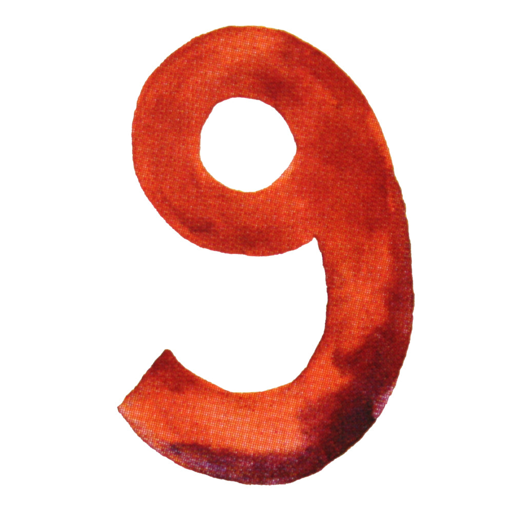 Bügelmotiv Zahl “9” rostrot