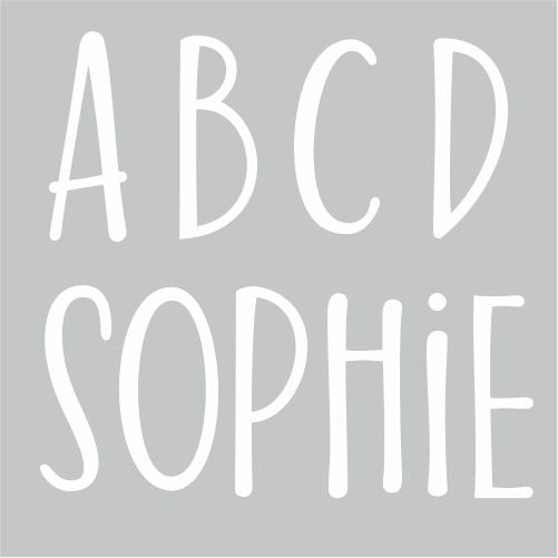 Bügelmotiv Buchstaben weiß einzeln