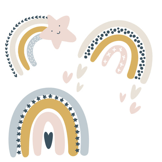 Bügelmotive-Set Regenbogen Pastell 2