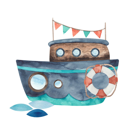 Bügelmotiv Holzboot