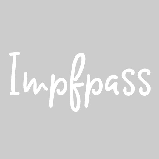 Bügelbild Schrift Impfpass weiß