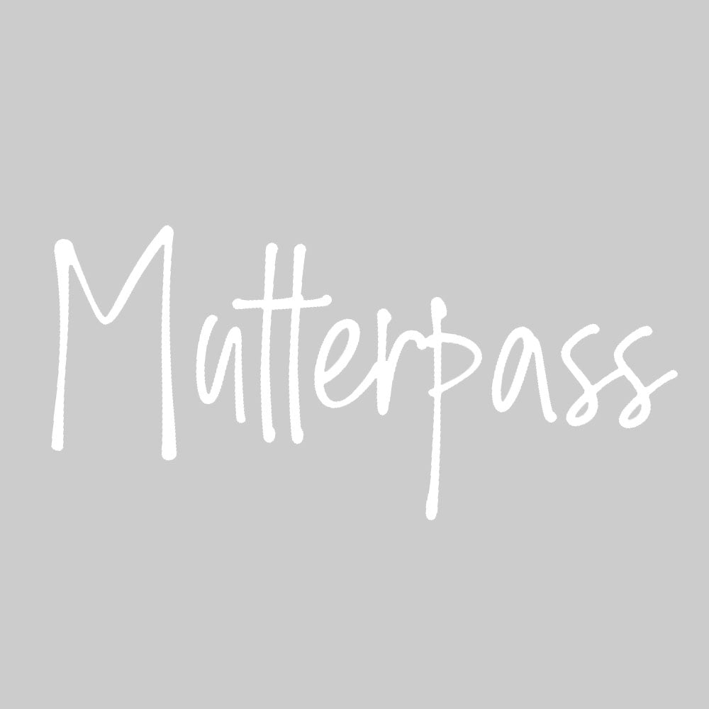 Bügelbild Schrift Mutterpass weiß