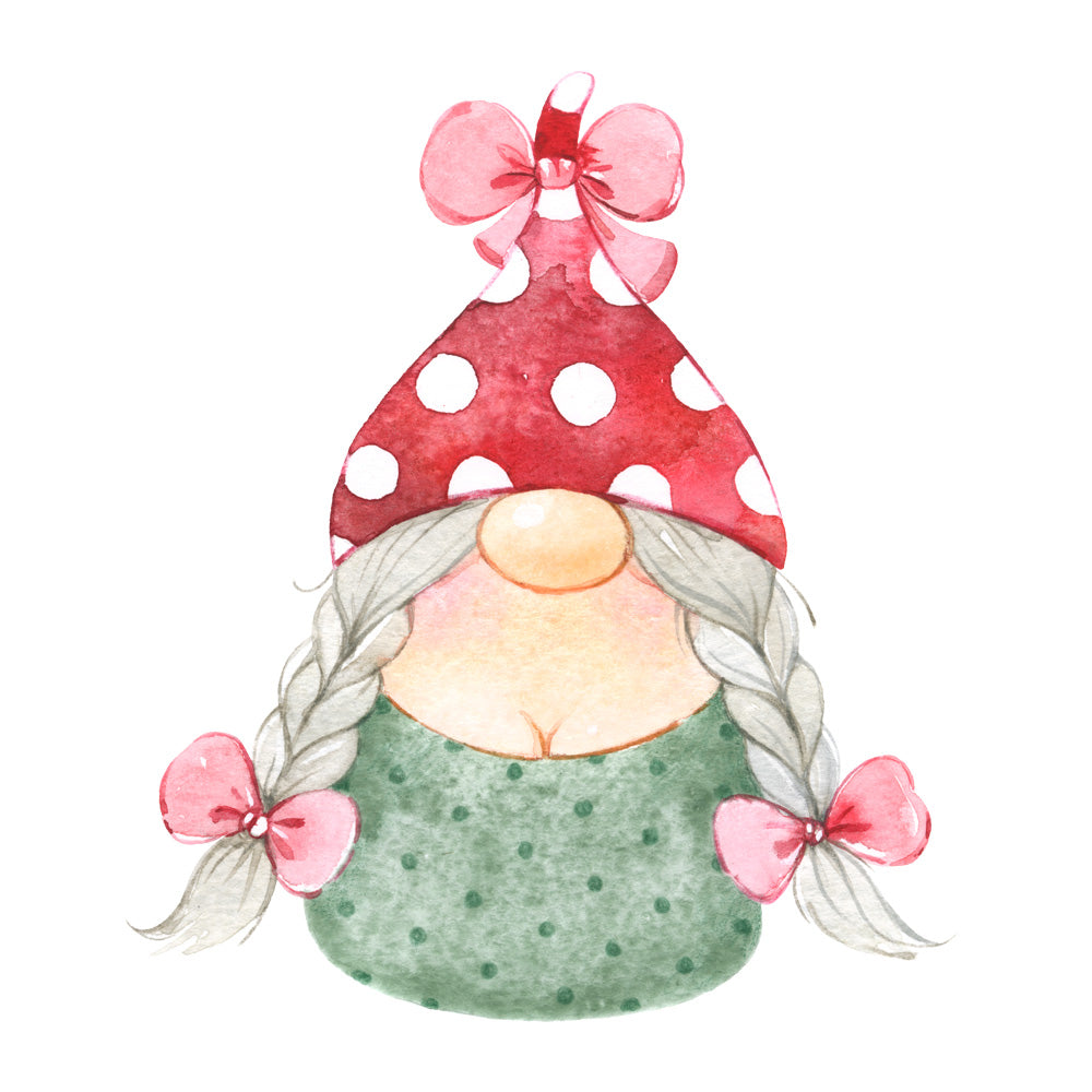 Bügelmotiv Gnomenfrau Grün