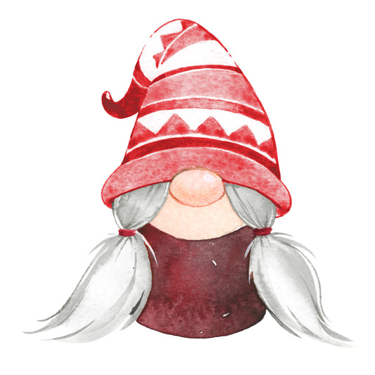 Bügelmotiv Gnomenfrau Braun