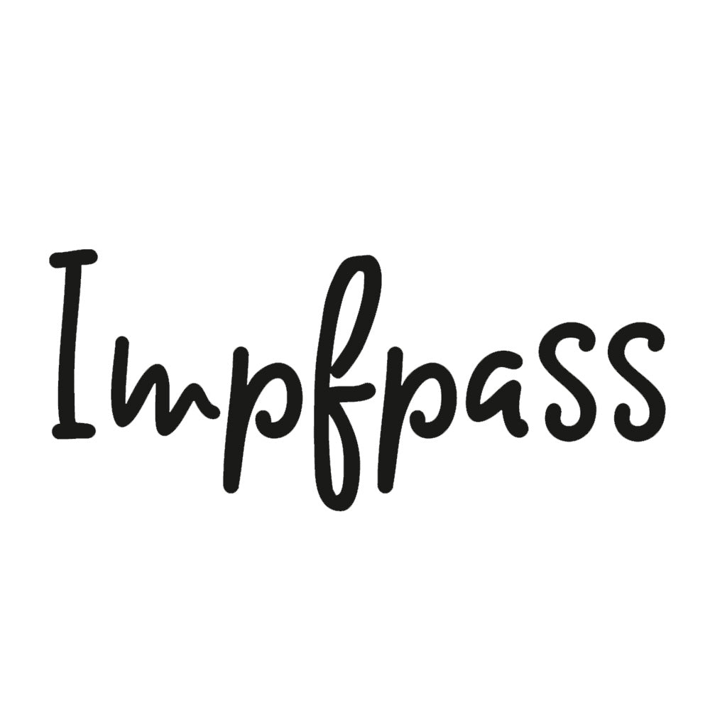 Bügelbild Schrift Impfpass Schwarz