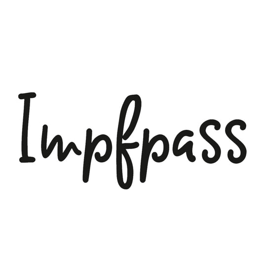 Bügelbild Schrift Impfpass Schwarz