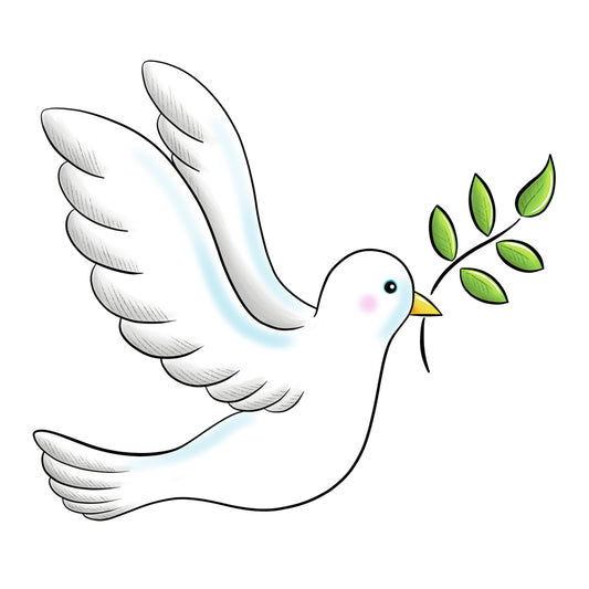Bügelbild Friedenstaube seitlich