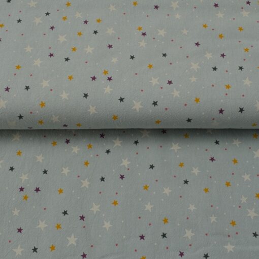 Baumwolldruck leicht gecrasht – Sterne – alt mint