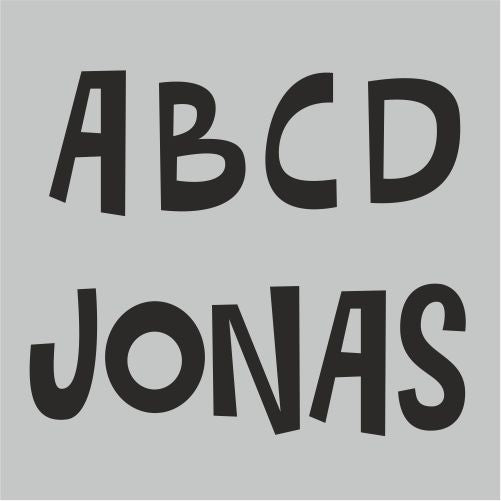 Bügelmotiv Buchstaben schwarz, einzeln