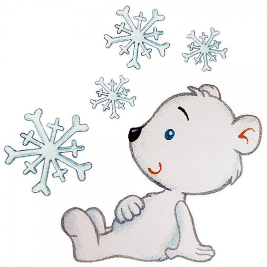 Bügelmotive-Set Eisbär & Schneeflocken