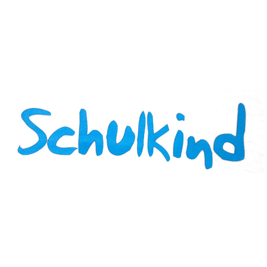 Bügelmotiv Schrift “Schulkind”, blau
