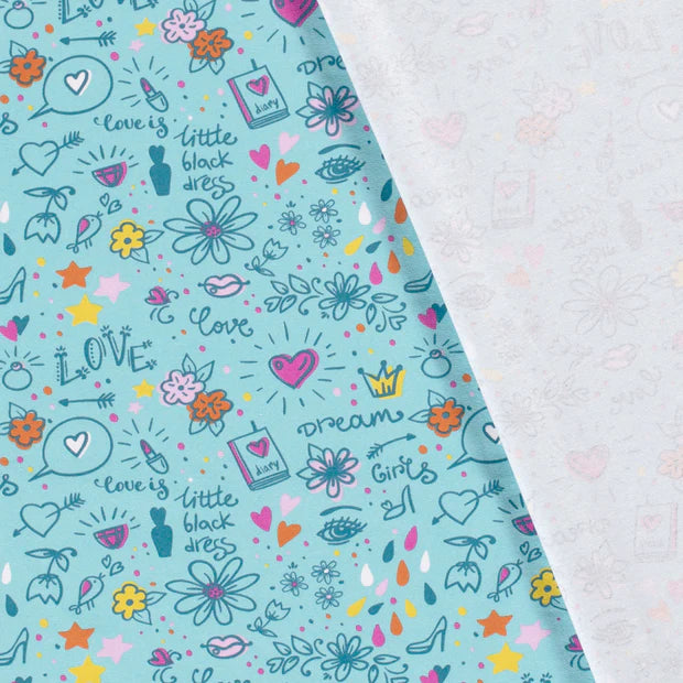 Jersey Druck "Love" türkis