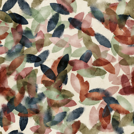 Jersey- "Elke" Blätter grün, altrosa