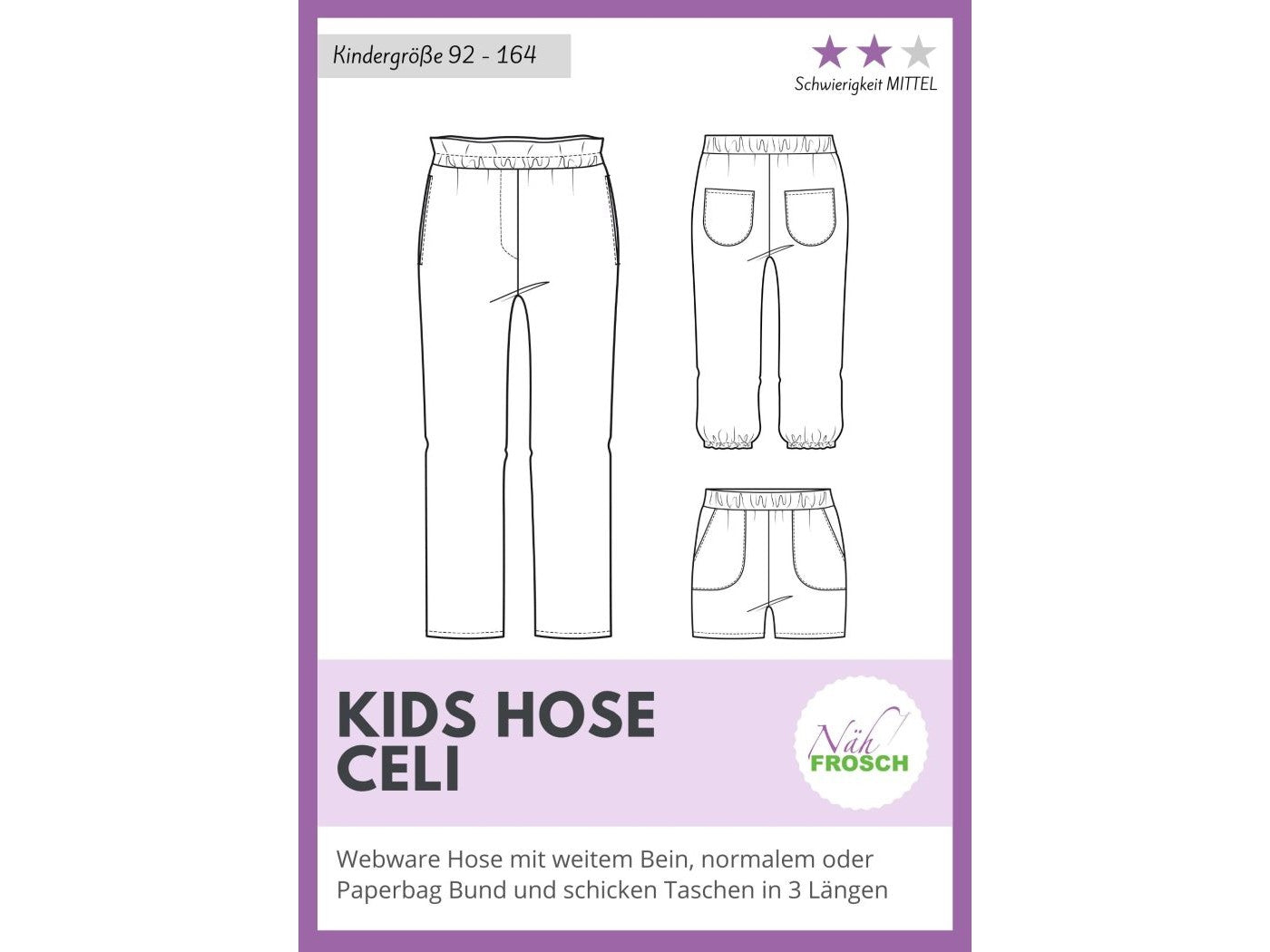 Schnittmuster CELI Kinder Hose by Nähfrosch