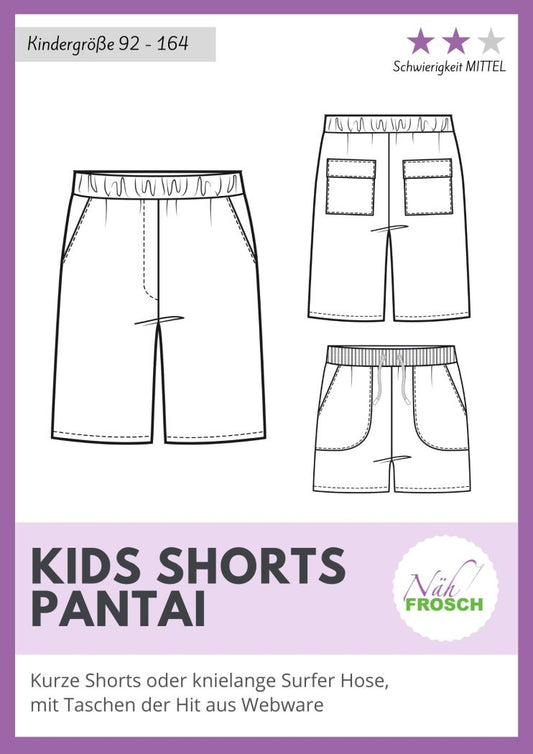 Schnittmuster PANTAI Kinder Shorts by Nähfrosch