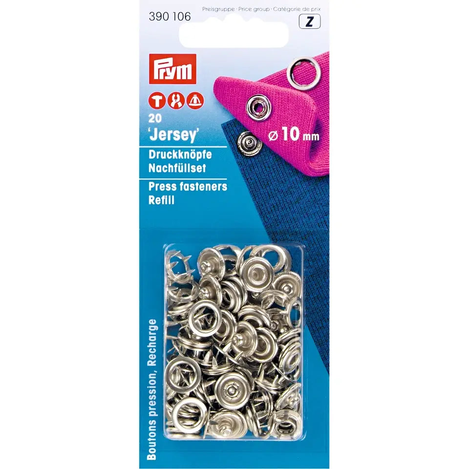Nähfrei-Nachfüllpackung für 390107, Zackenring, 10mm, silberfarbig