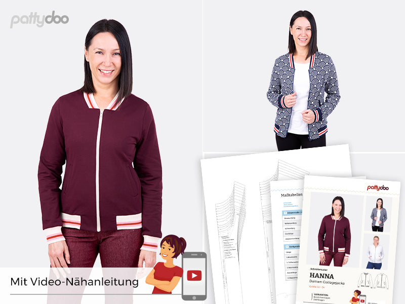 Schnittmuster Hanna Collegejacke by pattydoo