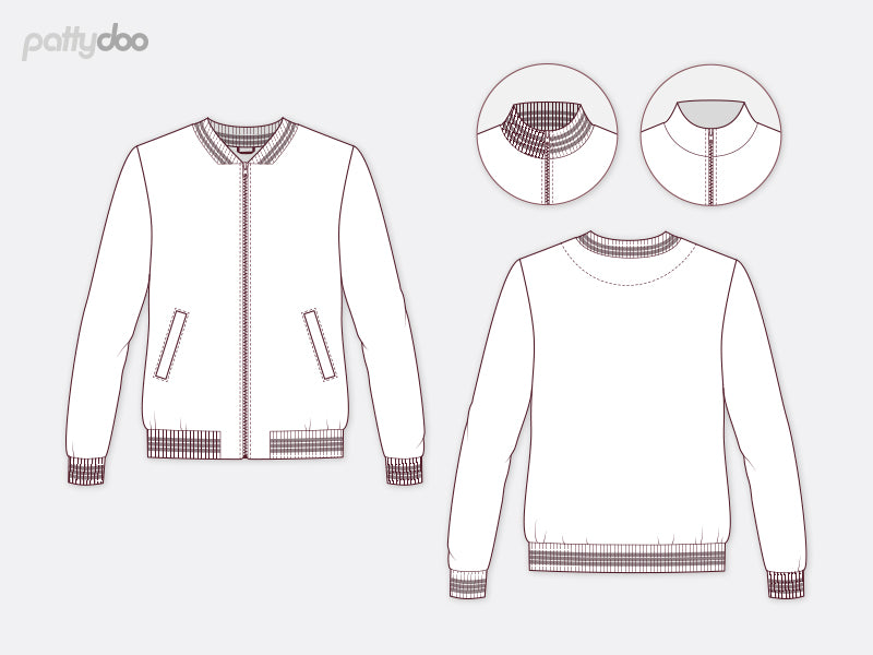 Schnittmuster Hanna Collegejacke by pattydoo