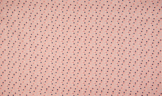 Baumwolle, Webware, rosa mit kleinen Punkten