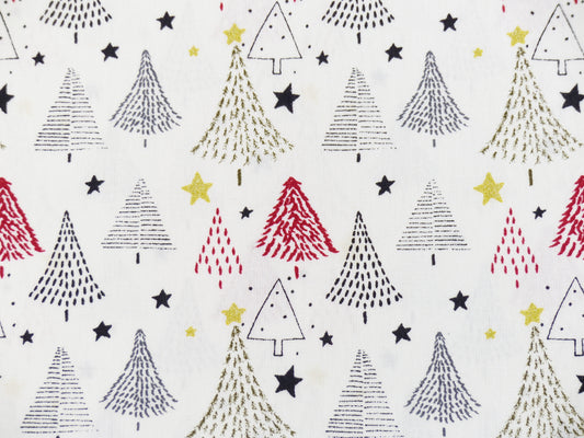 Baumwolle- Webware- Druck Weihnachten- Tannenbaum