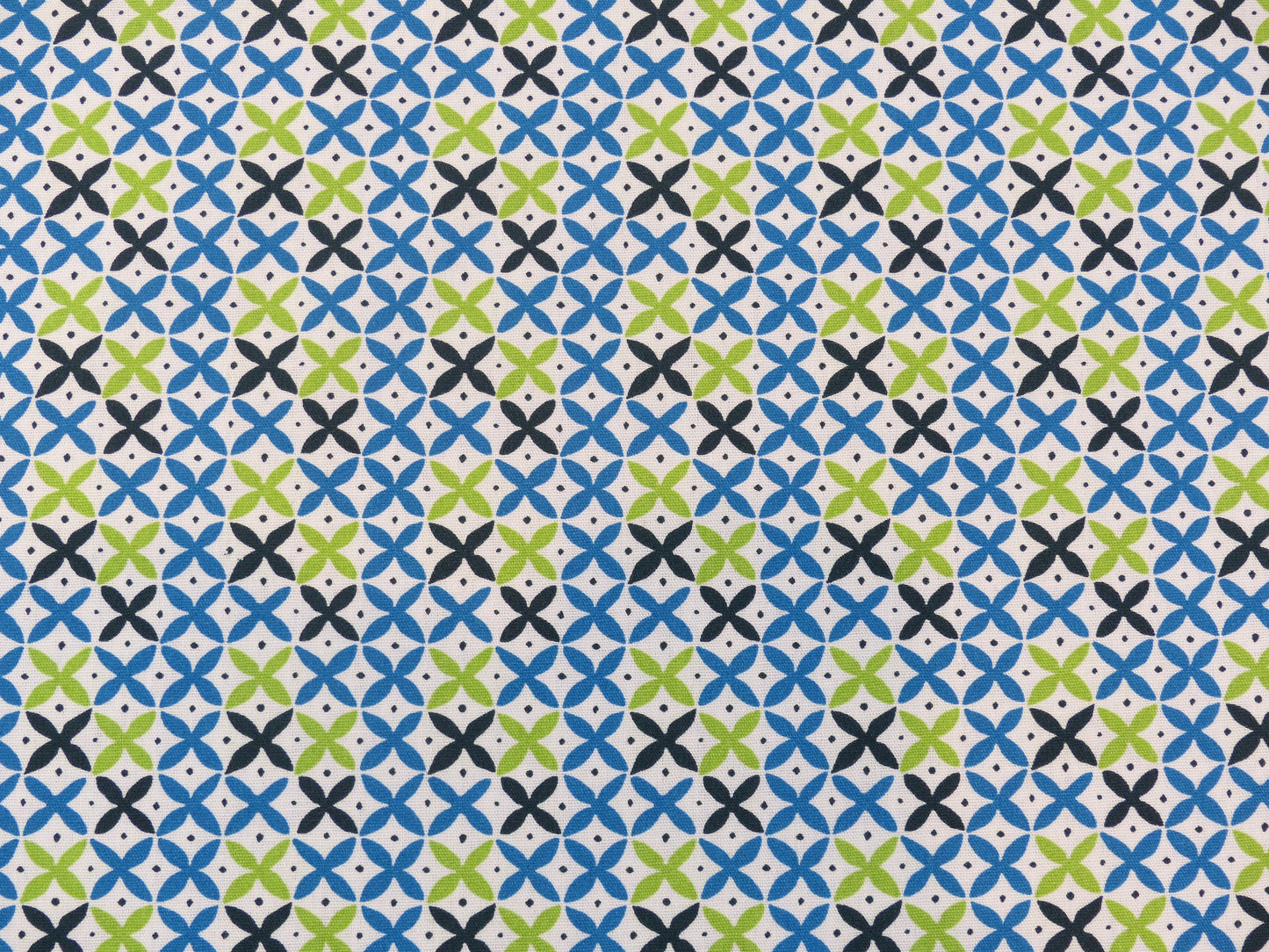 Baumwolle, Webware, Muster blau/petrol
