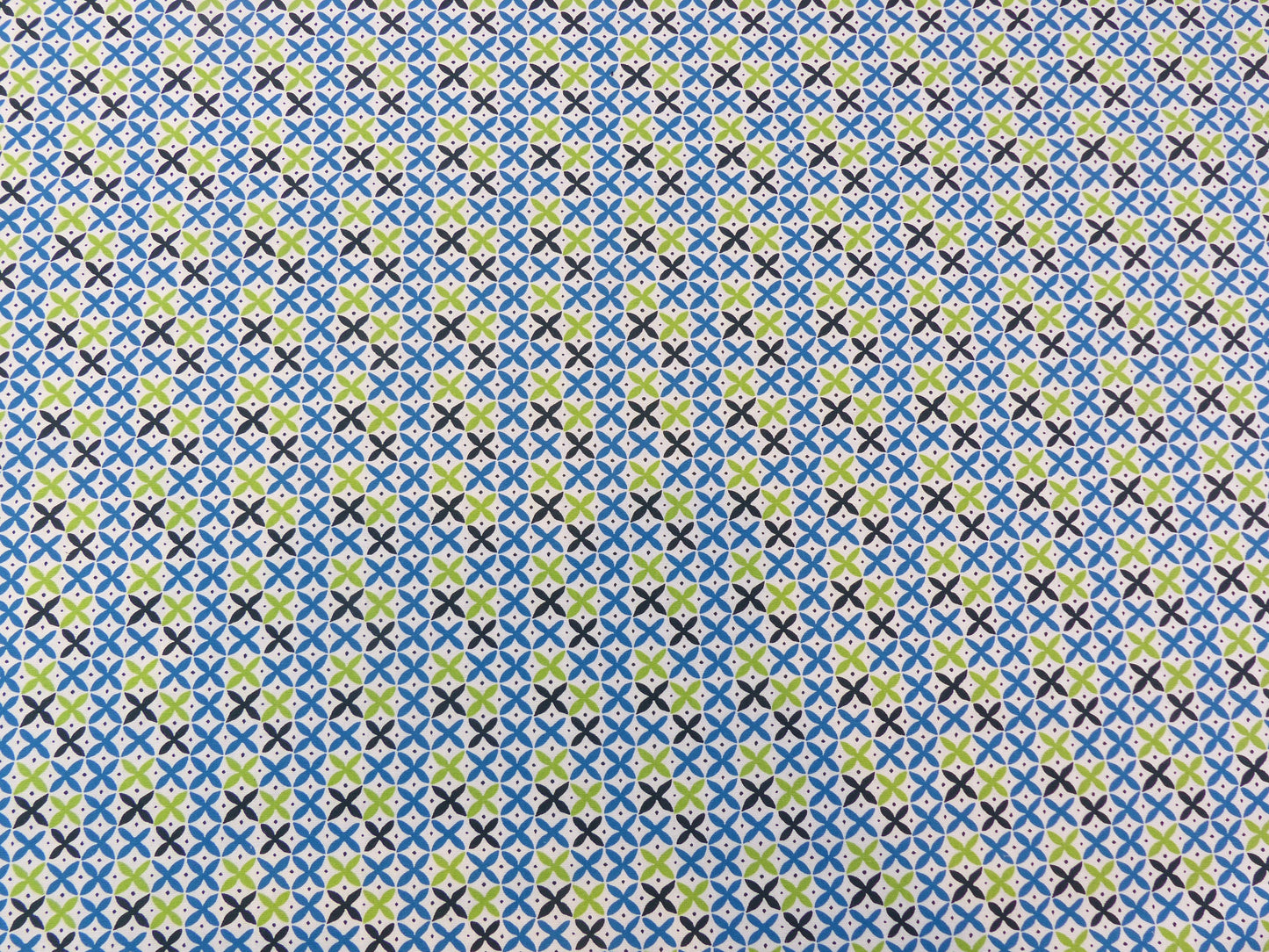 Baumwolle, Webware, Muster blau/petrol