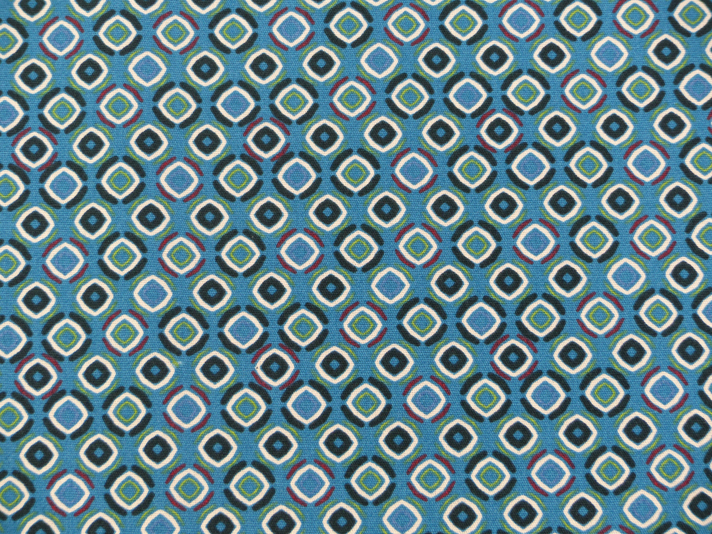 Baumwolle, Webware, Muster blau/petrol