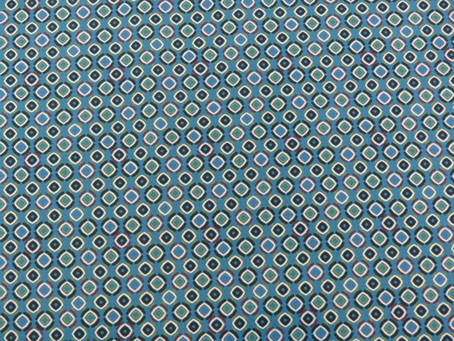 Baumwolle, Webware, Muster blau/petrol