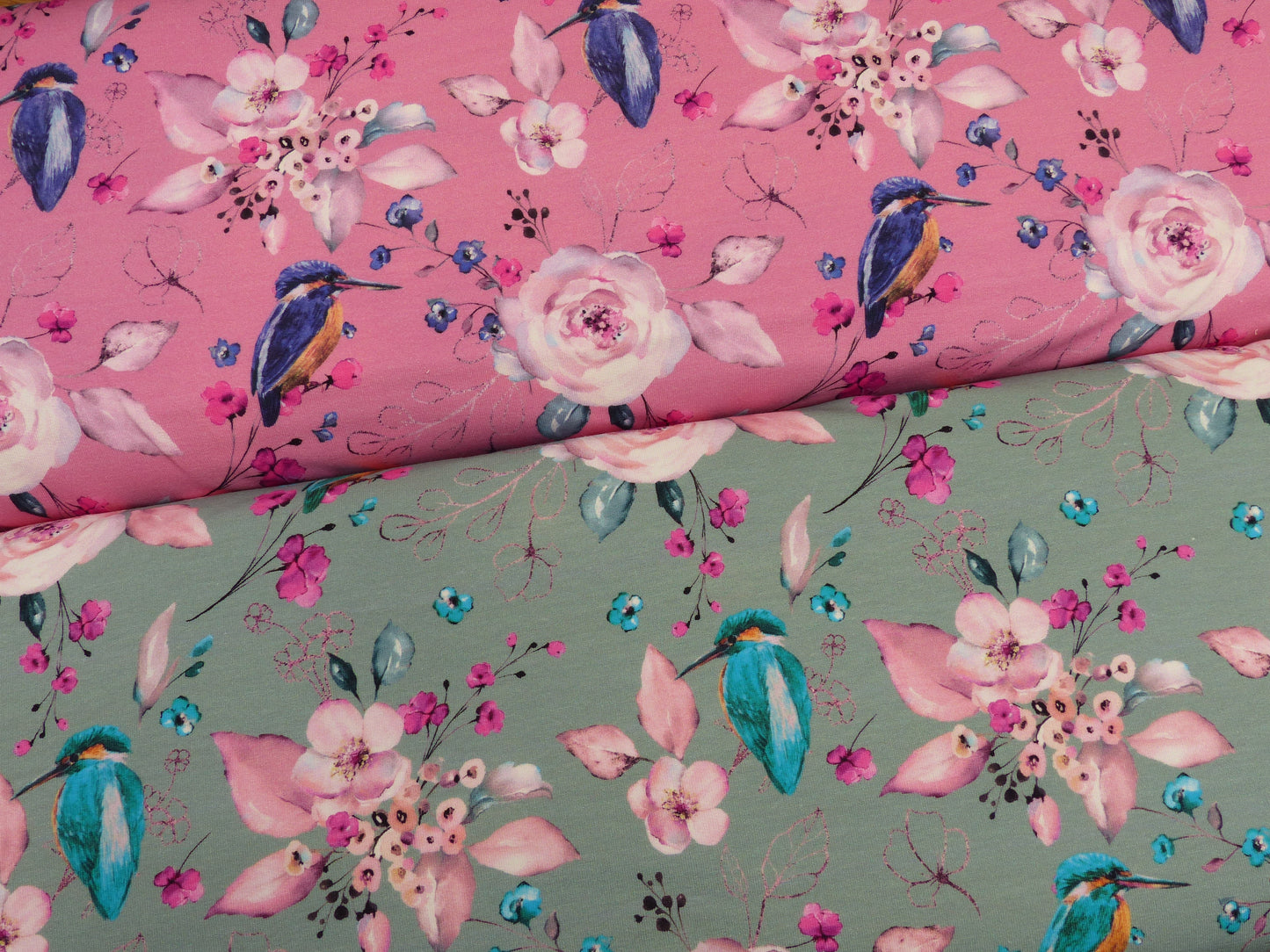 French Terry "Eisvogel" rosa/pink