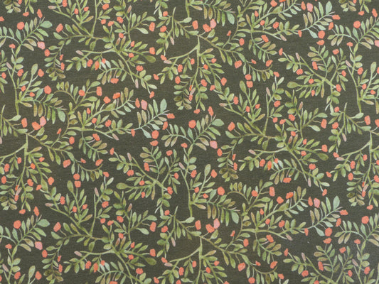 Jersey Baumwolle, "Blätter" dunkelgrün