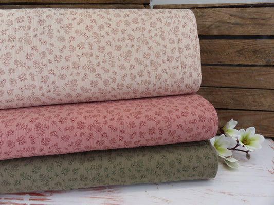 Double Gauze, Musselin "Small Flower"